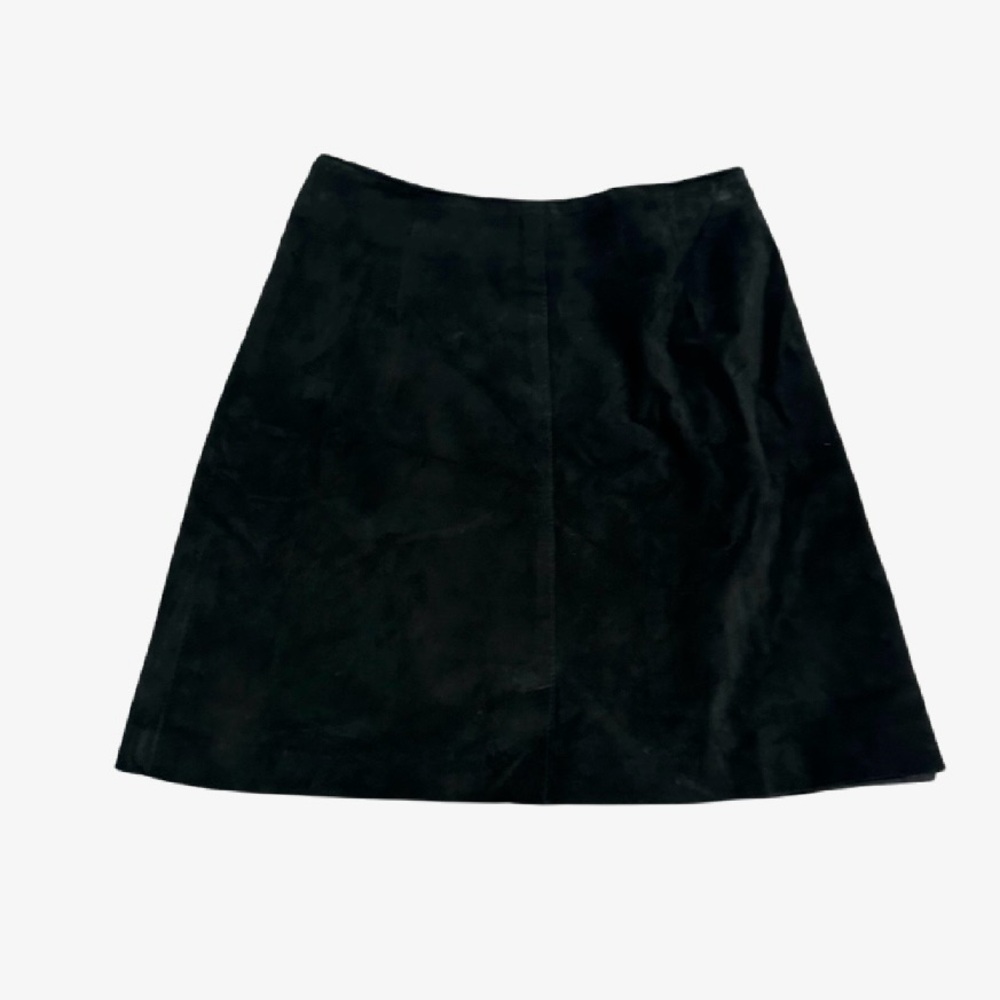 Vintage Danier Black Suede A-Line Mini Skirt
